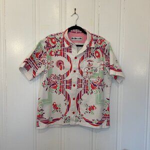 Vintage Table Cloth shirt.  Handmade. One of a kind.